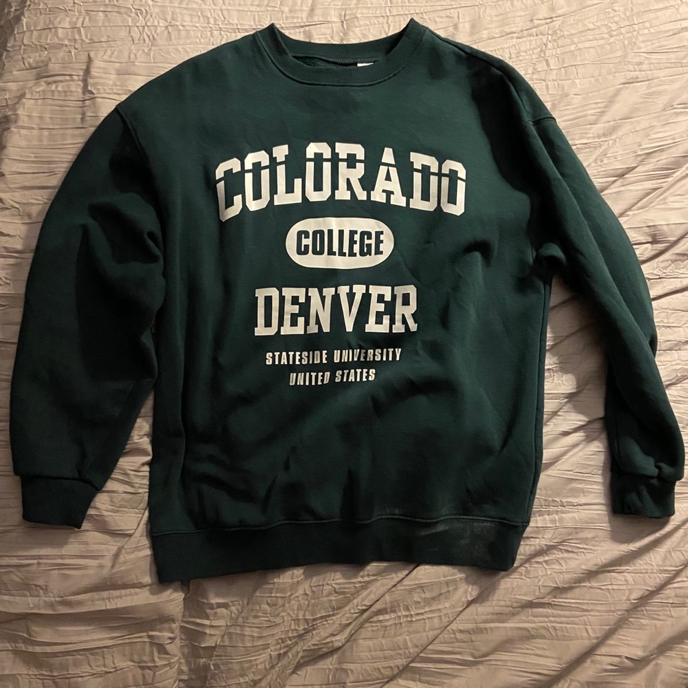 Colorado college green sweatshirt, pullover